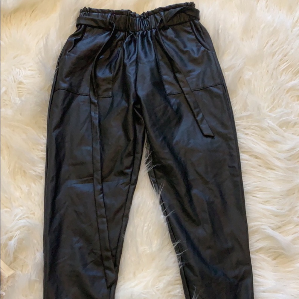 Black leather pants